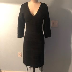 3/4 length sleeve tribal black dress